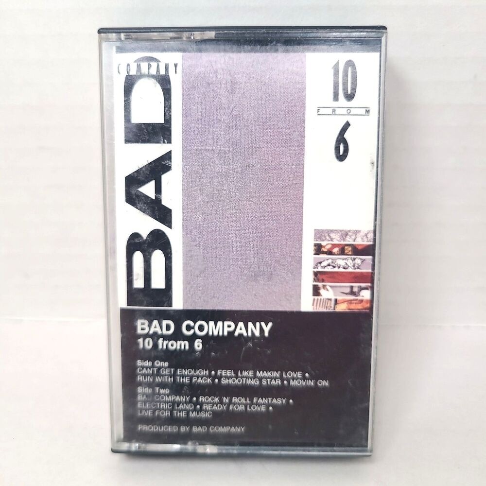 10 From 6 by Bad Company (Cassette, 1985, Warner) TESTED